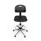 Ergonomischer und verstellbarer Werkstattstuhl auf Rollen/Gleitern - BT