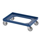 Euro-Lagerbehälter Rollplatte 250 kg ohne Bremse blau