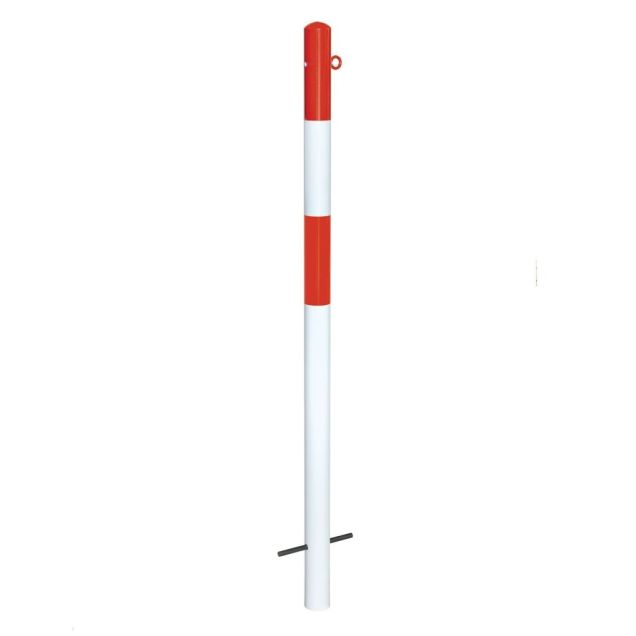 MORION Poller einbetonieren Ø60mm 1 Kettenauge rot/weiß