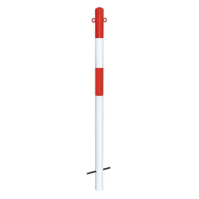 MORION Pfahl einbetonieren Ø60mm 2 Kettenösen rot/weiß