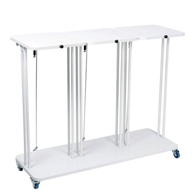 Abfallbehälter Combo mit Deckel 3x60 Liter Weiß