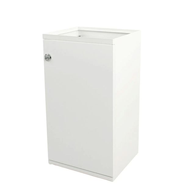 Modularer Abfallbehälter mit Tür und Halter 85 Liter Weiß