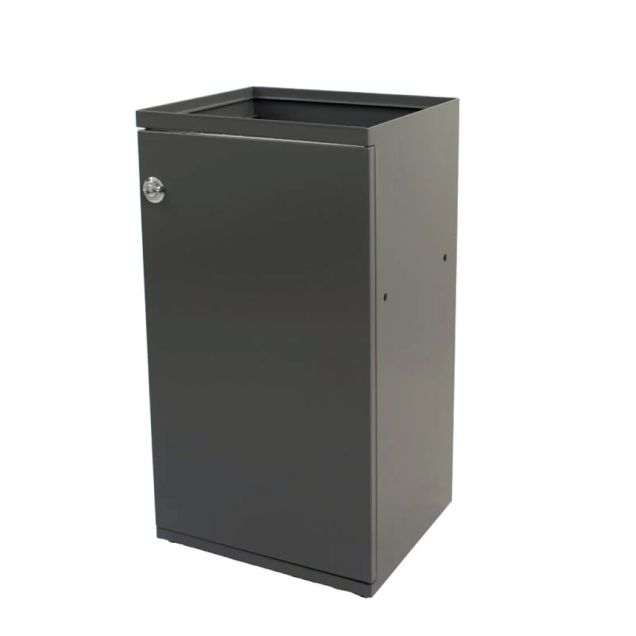 Modularer Abfallbehälter mit Tür und Halter 85 Liter Grau