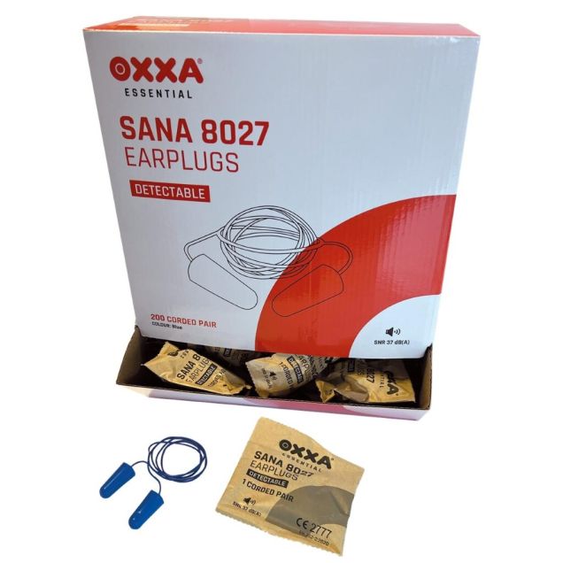 OXXA Essential Ohrstöpsel Sana 8027 mit Schnur SNR 37dB 200 Paar