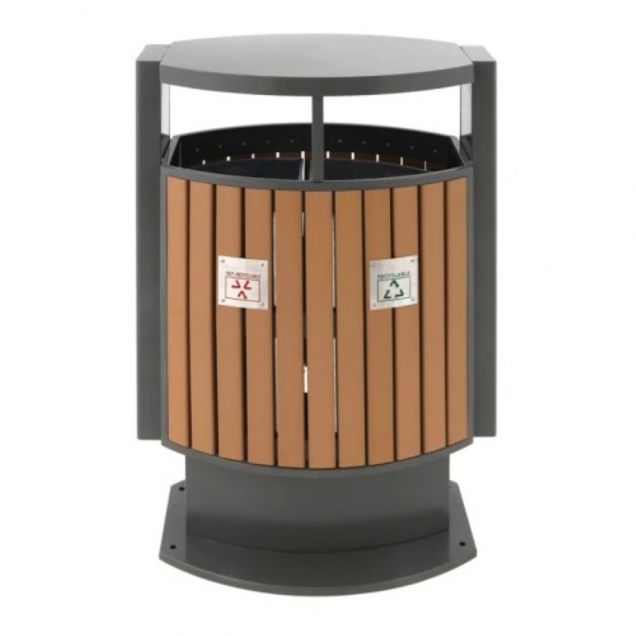 Abfallbehälter für die Abfalltrennung 2x39 Liter Holzoptik