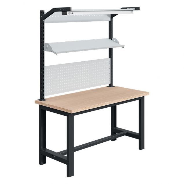 Arbeitstisch Sofame 24W LED-Beleuchtung Multiplex 40mm 1500x750x840mm 1500kg Anthrazit