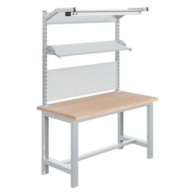 Arbeitstisch Sofame 24W LED-Beleuchtung Multiplex 40mm 1500x750x840mm 1500kg Grau