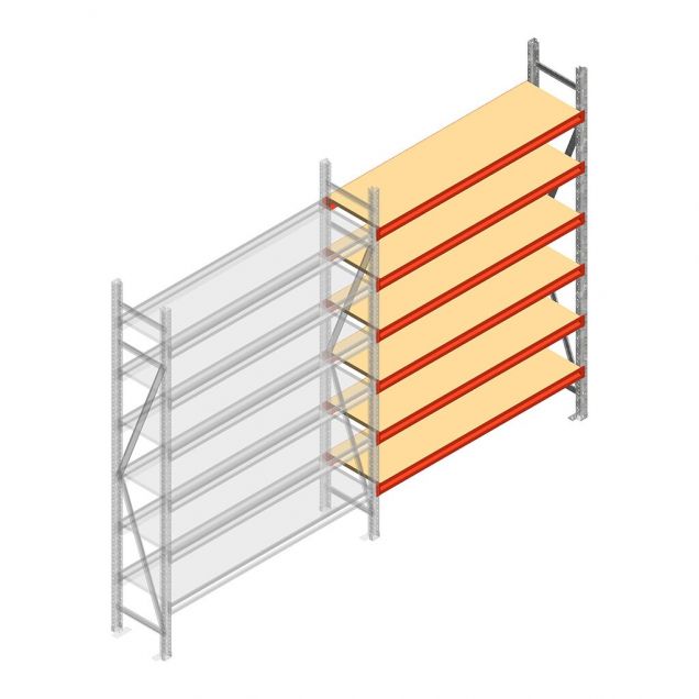 Weitspannregal AR 2000x2700x500 mm (hxbxt) 6 Ebenen verzinkt Anbauregal