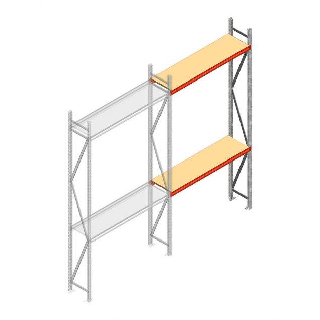 Weitspannregal AR 2000x2250x400 mm (hxbxt) 2 Ebenen verzinkt Anbauregal