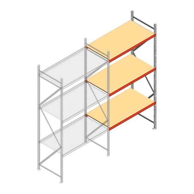 Weitspannregal AR 2000x2250x900 mm (hxbxt) 3 Ebenen verzinkt Anbauregal