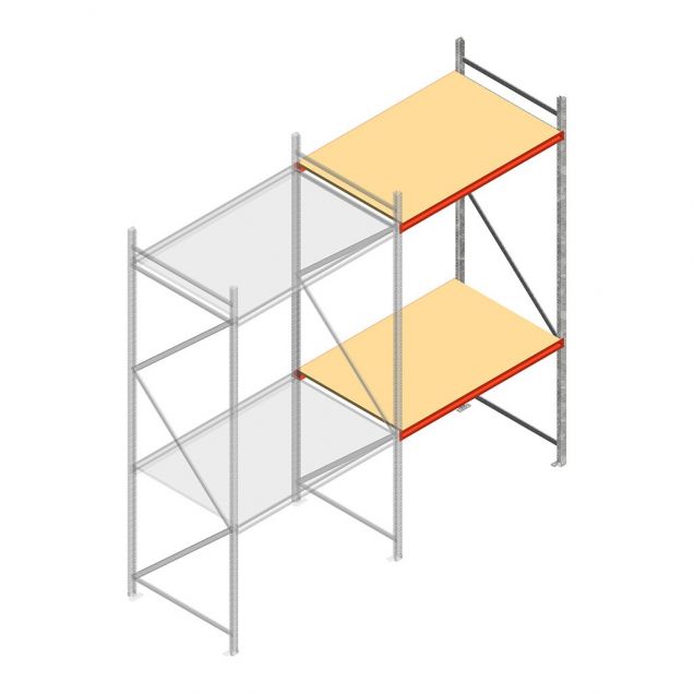 Weitspannregal AR 2250x2010x1000 mm (hxbxt) 2 Ebenen verzinkt Anbauregal mit vormontierten Rahmen
