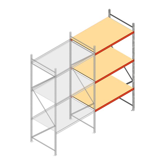 Weitspannregal AR 2000x2250x1000 mm (hxbxt) 3 Ebenen verzinkt Anbauregal