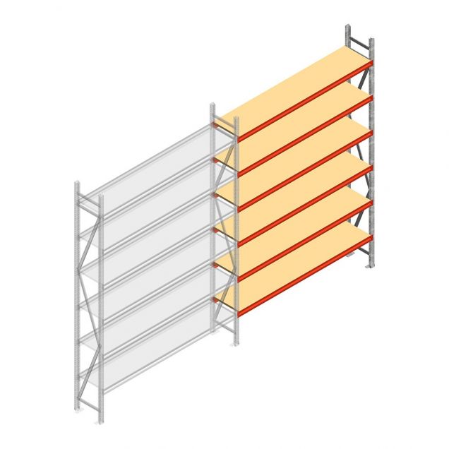 Weitspannregal AR 3000x1610x400 mm (hxbxt) 6 Ebenen verzinkt Anbauregal