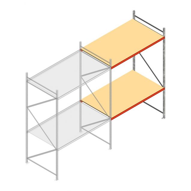 Weitspannregal AR 2500x1850x1200 mm (hxbxt) 2 Ebenen verzinkt Anbauregal