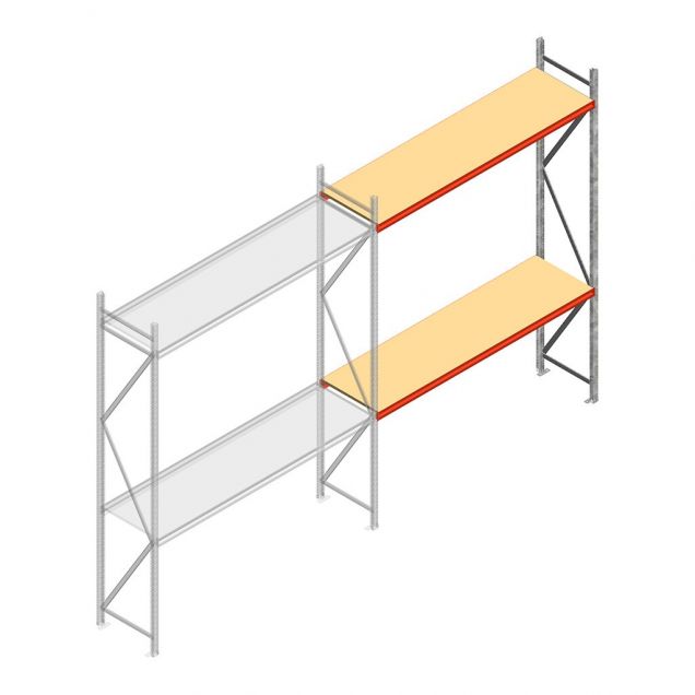 Weitspannregal AR 3000x2700x600 mm (hxbxt) 2 Ebenen verzinkt Anbauregal