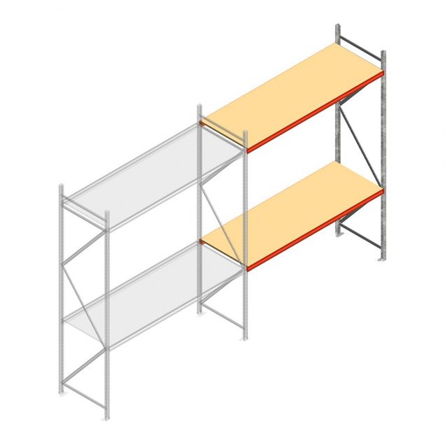 Weitspannregal AR 3000x2700x900 mm (hxbxt) 2 Ebenen verzinkt Anbauregal