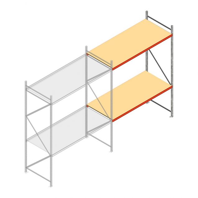 Weitspannregal AR 3000x2700x1000 mm (hxbxt) 2 Ebenen verzinkt Anbauregal mit vormontierten Rahmen