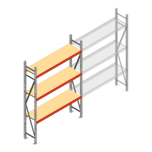 Weitspannregal AR 2250x1610x400 mm (hxbxt) 3 Ebenen verzinkt Anfangsregal