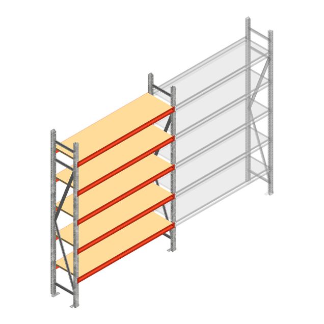 Weitspannregal AR 2000x1610x400 mm (hxbxt) 5 Ebenen verzinkt Anfangsregal
