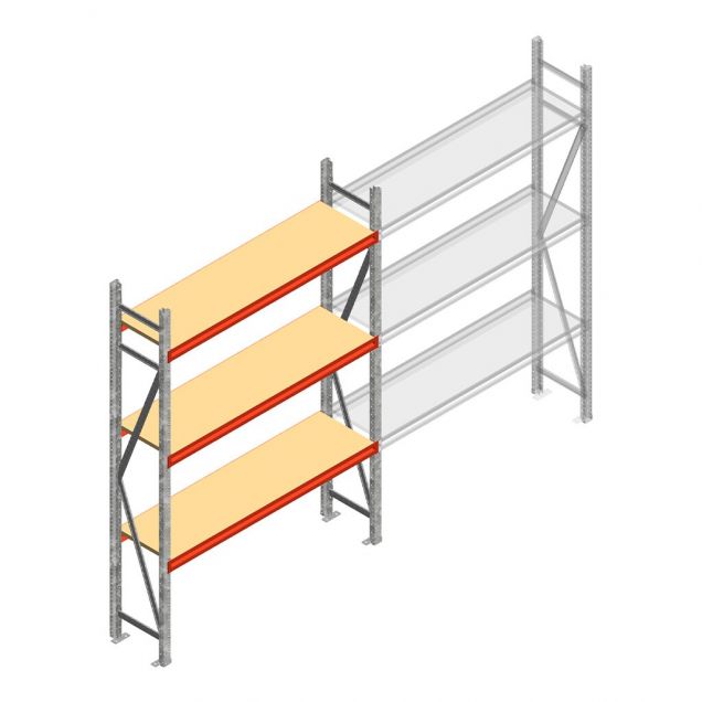 Weitspannregal AR 2500x1850x500 mm (hxbxt) 3 Ebenen verzinkt Anfangsregal