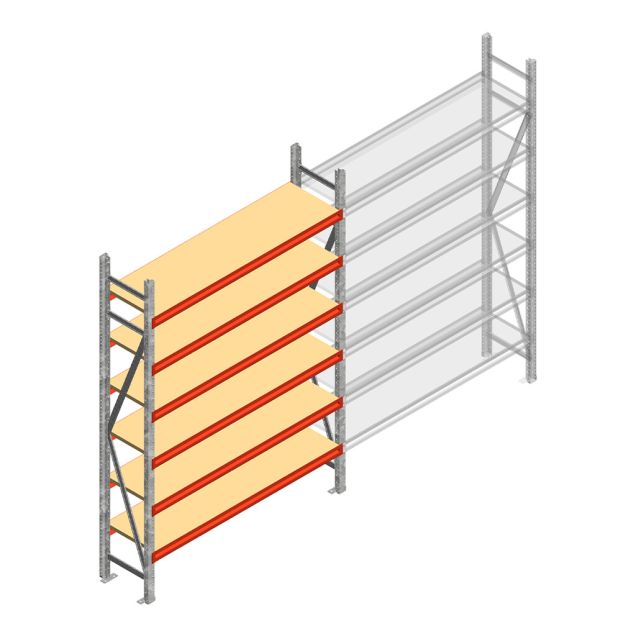 Weitspannregal AR 2500x1610x400 mm (hxbxt) 6 Ebenen verzinkt Anfangsregal