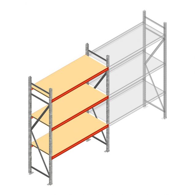 Weitspannregal AR 2500x1850x600 mm (hxbxt) 3 Ebenen verzinkt Anfangsregal mit vormontierten Rahmen