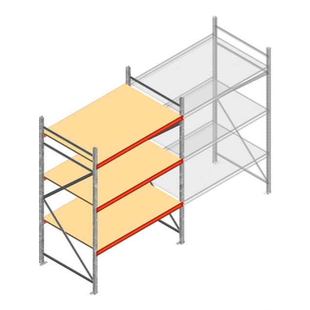 Weitspannregal AR 2500x1850x1000 mm (hxbxt) 3 Ebenen verzinkt Anfangsregal mit vormontierten Rahmen