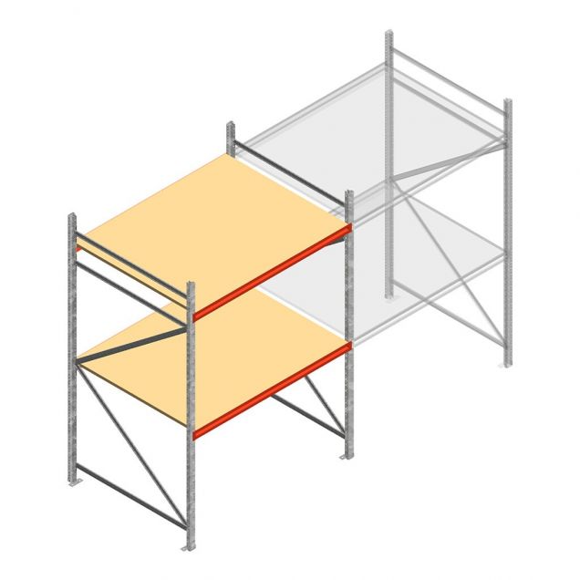 Weitspannregal AR 2500x1610x1200 mm (hxbxt) 2 Ebenen verzinkt Anfangsregal