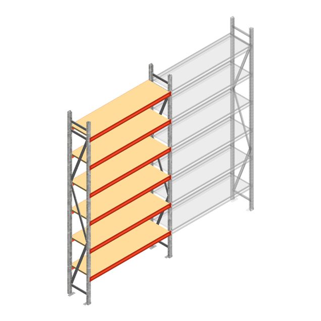 Weitspannregal AR 3000x1610x500 mm (hxbxt) 6 Ebenen verzinkt Anfangsregal mit vormontierten Rahmen