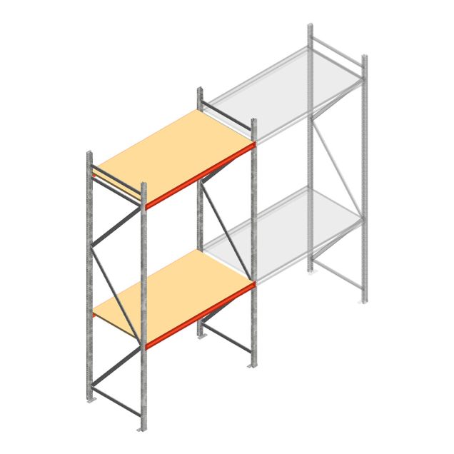 Weitspannregal AR 3000x1610x900 mm (hxbxt) 2 Ebenen verzinkt Anfangsregal mit vormontierten Rahmen