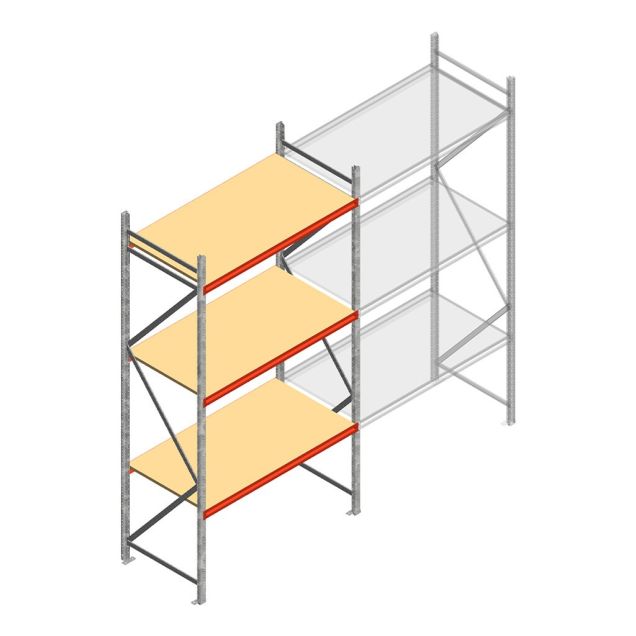 Weitspannregal AR 3000x1610x800 mm (hxbxt) 3 Ebenen verzinkt Anfangsregal