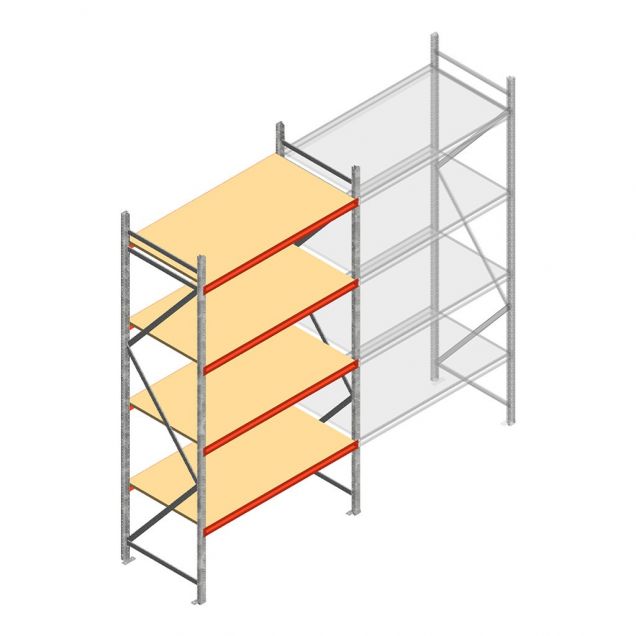 Weitspannregal AR 3000x1610x900 mm (hxbxt) 4 Ebenen verzinkt Anfangsregal