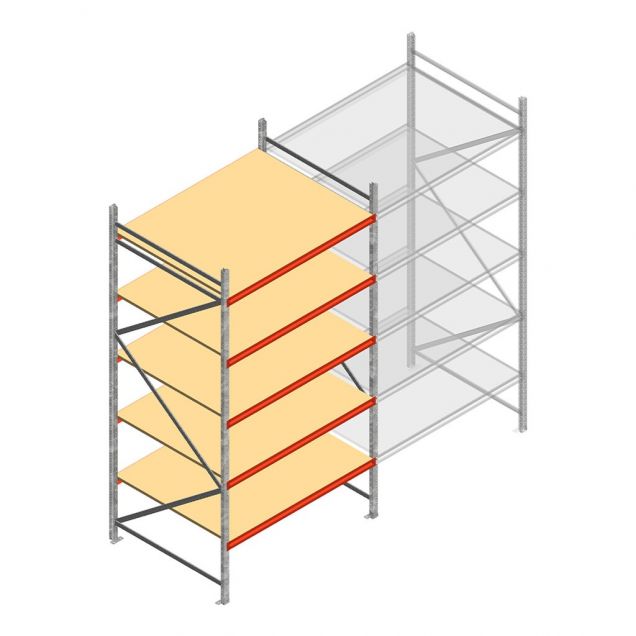 Weitspannregal AR 3000x1610x1200 mm (hxbxt) 5 Ebenen verzinkt Anfangsregal