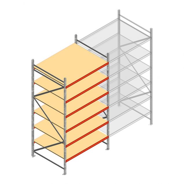 Weitspannregal AR 3000x1610x1200 mm (hxbxt) 6 Ebenen verzinkt Anfangsregal
