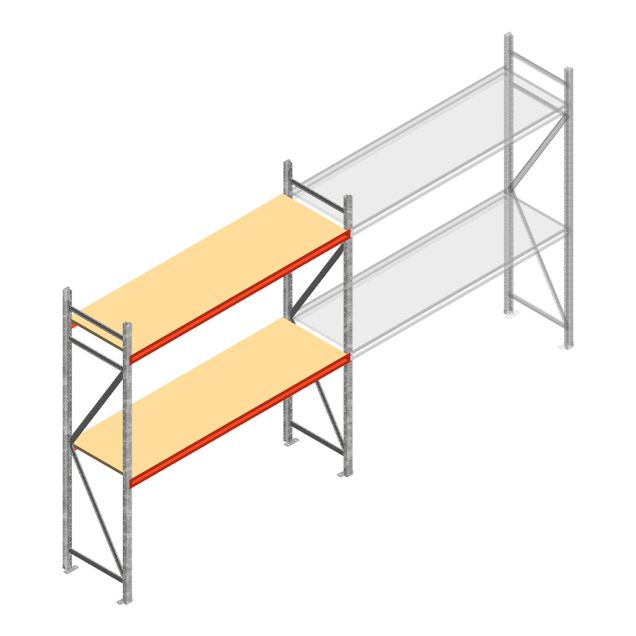 Weitspannregal AR 2250x2250x600 mm (hxbxt) 2 Ebenen verzinkt Anfangsregal