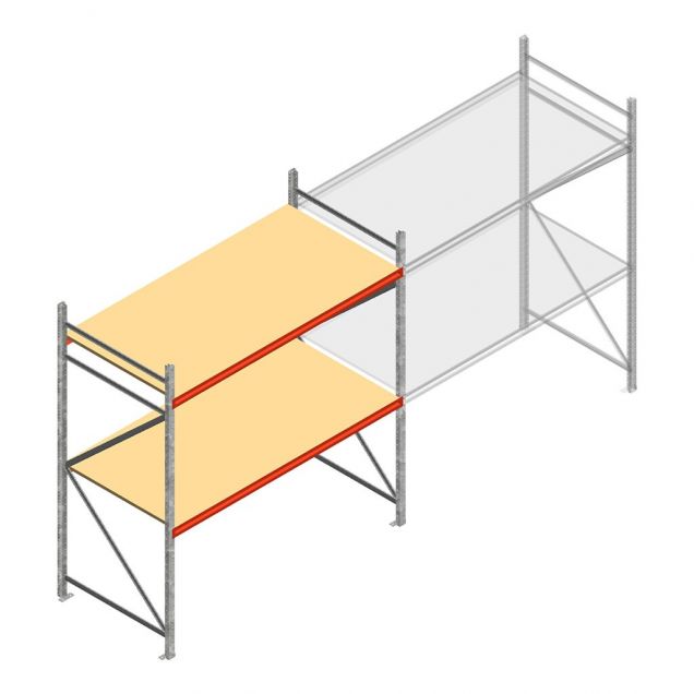 Weitspannregal AR 2250x2010x1000 mm (hxbxt) 2 Ebenen verzinkt Anfangsregal
