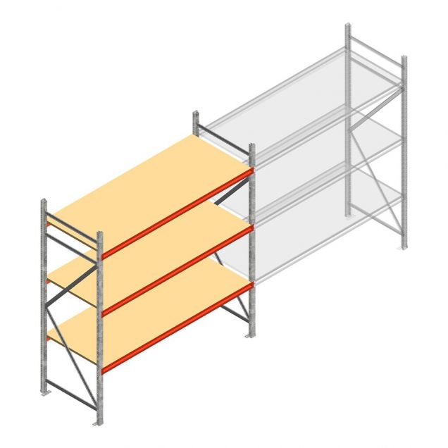 Weitspannregal AR 2500x2250x600 mm (hxbxt) 3 Ebenen verzinkt Anfangsregal