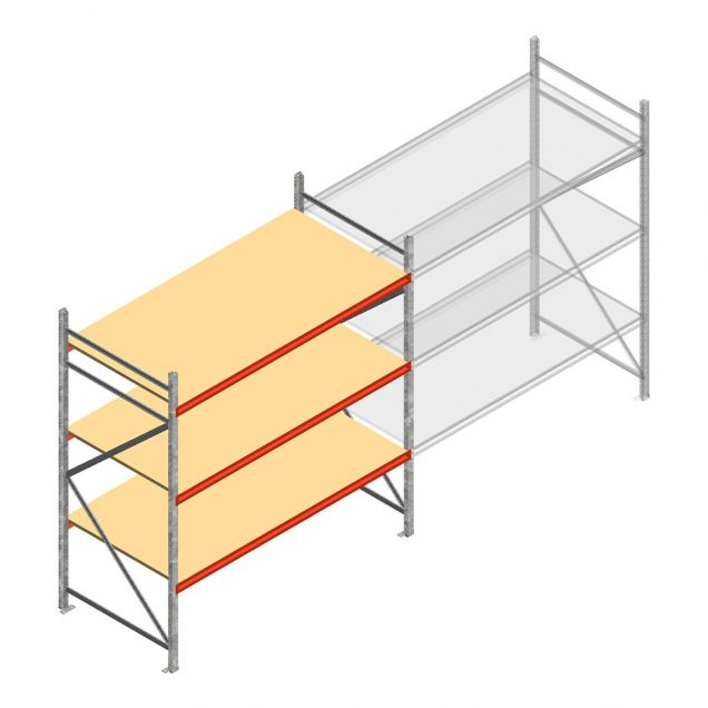 Weitspannregal AR 2500x2010x1000 mm (hxbxt) 3 Ebenen verzinkt Anfangsregal