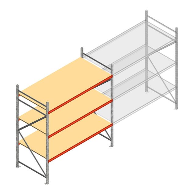 Weitspannregal AR 2500x2250x1000 mm (hxbxt) 3 Ebenen verzinkt Anfangsregal