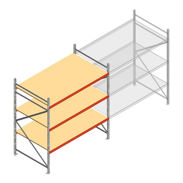 Weitspannregal AR 2500x2010x1200 mm (hxbxt) 3 Ebenen verzinkt Anfangsregal