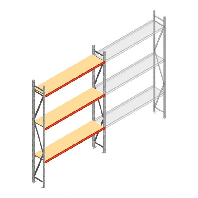 Weitspannregal AR 3000x2010x400 mm (hxbxt) 3 Ebenen verzinkt Anfangsregal