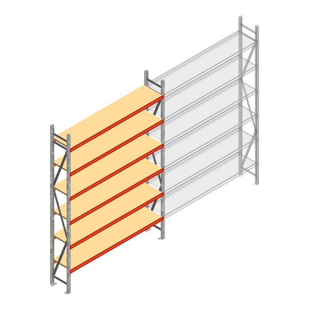 Weitspannregal AR 3000x2010x400 mm (hxbxt) 6 Ebenen verzinkt Anfangsregal