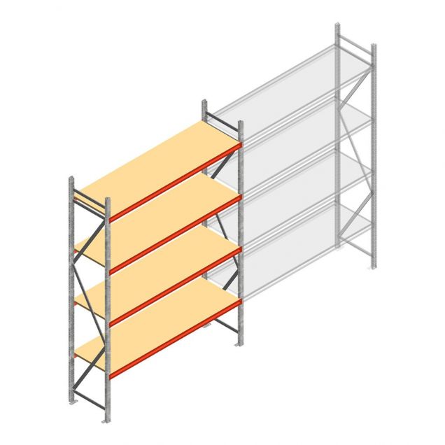 Weitspannregal AR 3000x2250x600 mm (hxbxt) 4 Ebenen verzinkt Anfangsregal