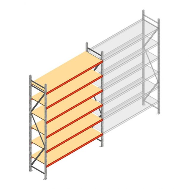 Weitspannregal AR 3000x2010x600 mm (hxbxt) 6 Ebenen verzinkt Anfangsregal