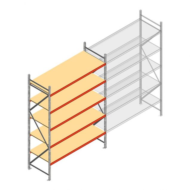 Weitspannregal AR 3000x2250x900 mm (hxbxt) 5 Ebenen verzinkt Anfangsregal