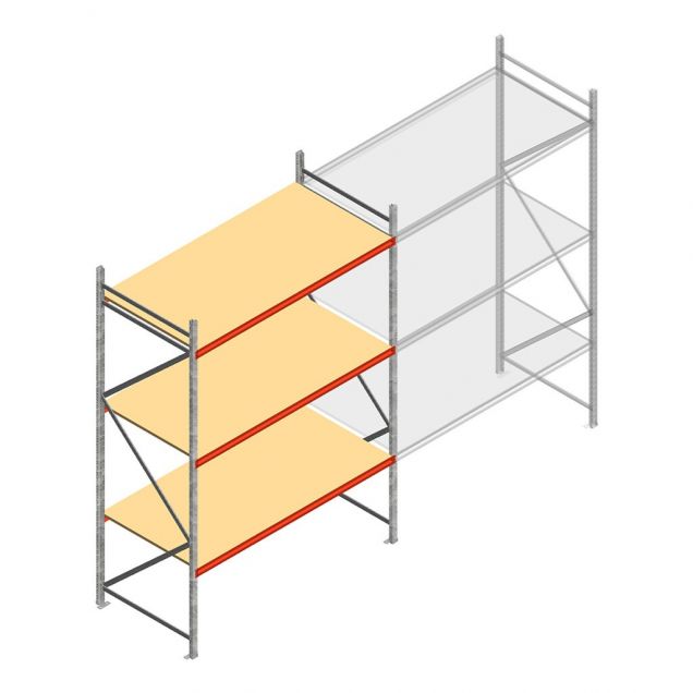 Weitspannregal AR 3000x2010x1000 mm (hxbxt) 3 Ebenen verzinkt Anfangsregal mit vormontierten Rahmen