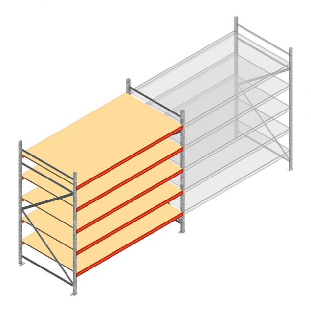 Weitspannregal AR 2250x2700x1200 mm (hxbxt) 5 Ebenen verzinkt Anfangsregal