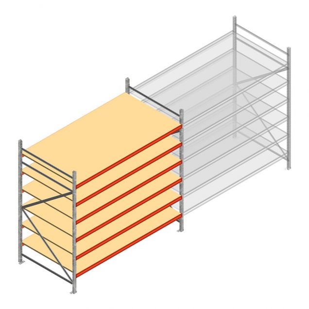 Weitspannregal AR 2250x2700x1200 mm (hxbxt) 6 Ebenen verzinkt Anfangsregal