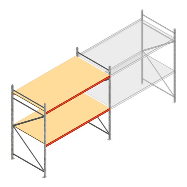 Weitspannregal AR 2500x2700x1200 mm (hxbxt) 2 Ebenen verzinkt Anfangsregal