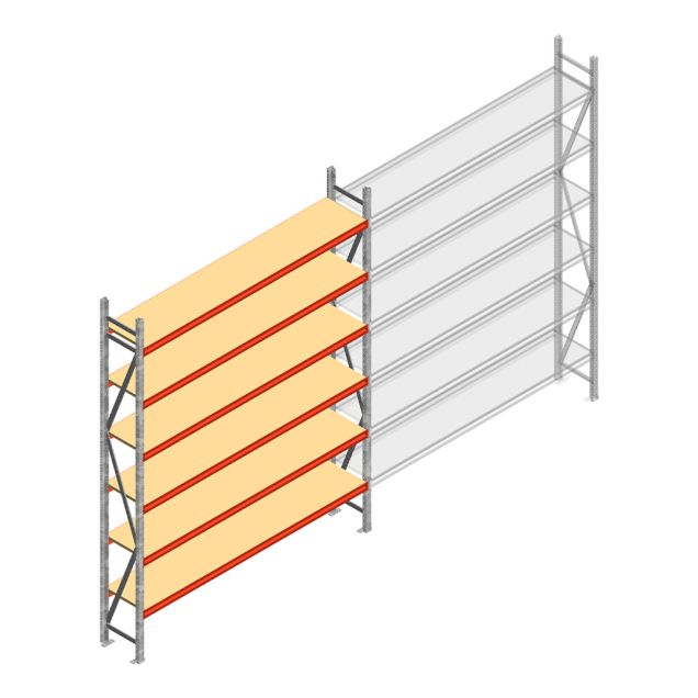 Weitspannregal AR 3000x2700x400 mm (hxbxt) 6 Ebenen verzinkt Anfangsregal mit vormontierten Rahmen